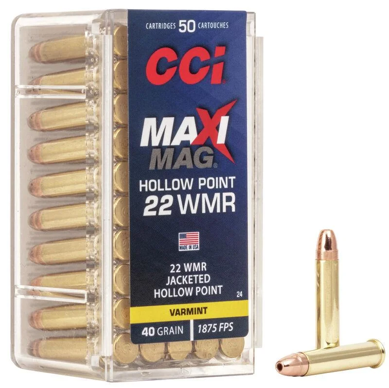 cci-maxi-mag-22-wmr-40-gr-jhp-ammunition-primary CCI Maxi-Mag Rimfire Ammunition .22 WMR 40 gr JHP 1875 fps 2000/ct Case (40-50/ct)
