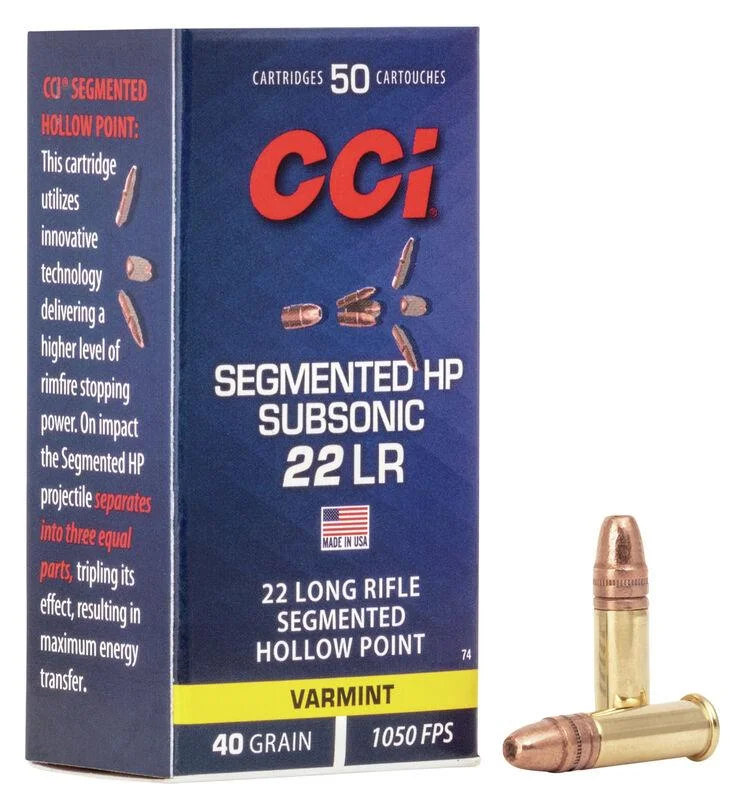 cci-segmented-hp-subsonic-rimfire-22-lr-for-sale-primary CCI Ammunition CCI 22LR 40GR SHP SUB-SONIC 50/5000