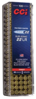 CCI Ammunition CCI 22LR SUB 40GR LRN BLUE 100/5000