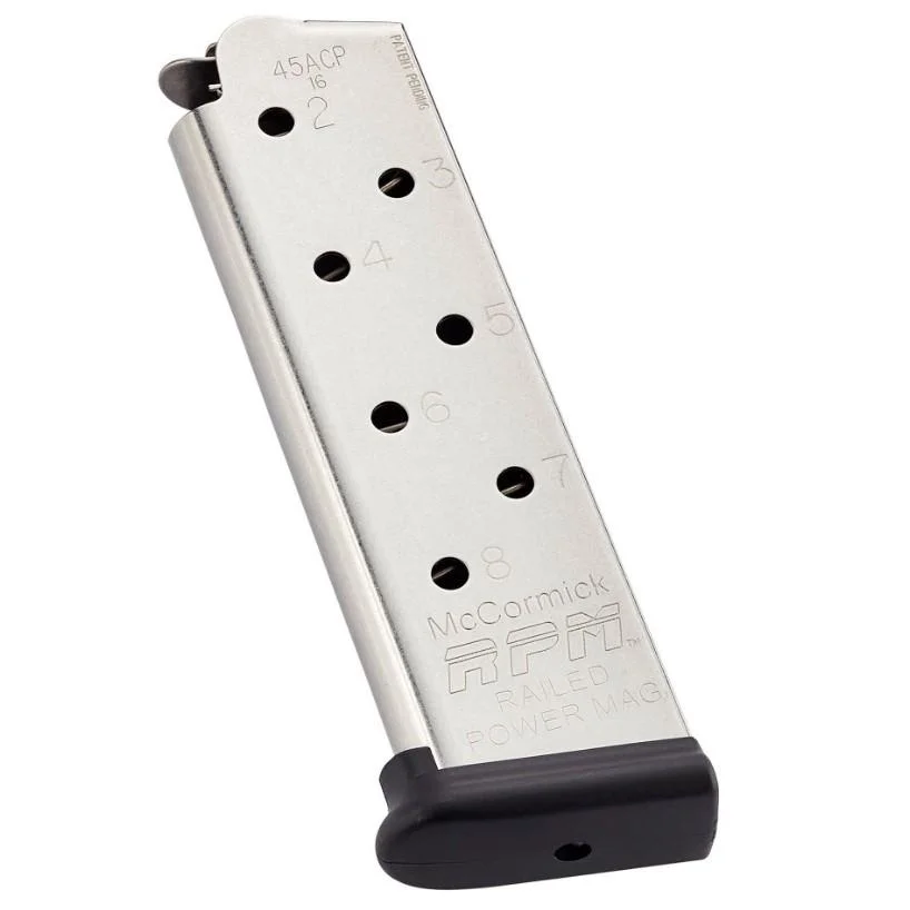 chip-mccormick-rpm-45-acp-8-round-magazines-primary Chip Mccormick Custom Llc Chip McCormick Railed Power Handgun Magazine Stainless (RPM) .45 ACP 8/rd
