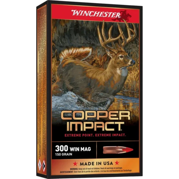 Winchester Ammunition Winchester Copper Impact Rifle Ammunition 300 Win Mag 150 gr. BT 3260 fps 20/ct