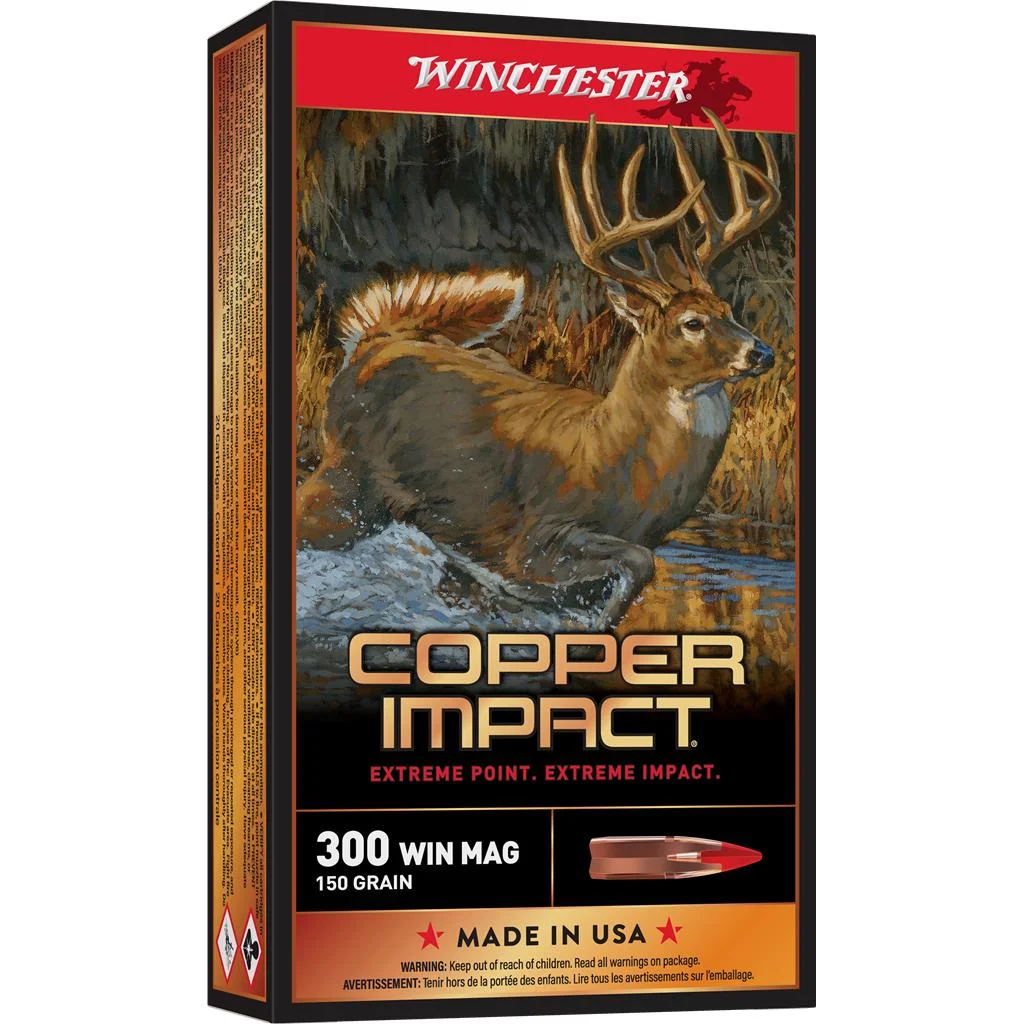copper-impact-300-win-mag-ammo-primary Winchester Ammunition Winchester Copper Impact Rifle Ammunition 300 Win Mag 150 gr. BT 3260 fps 20/ct