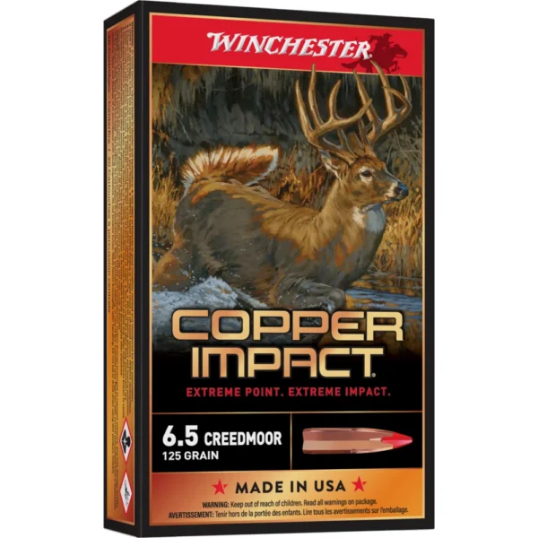 Winchester Ammunition Winchester Copper Impact Rifle Ammunition 6.5 Creedmoor 125 gr. BT 2850 fps 20/ct