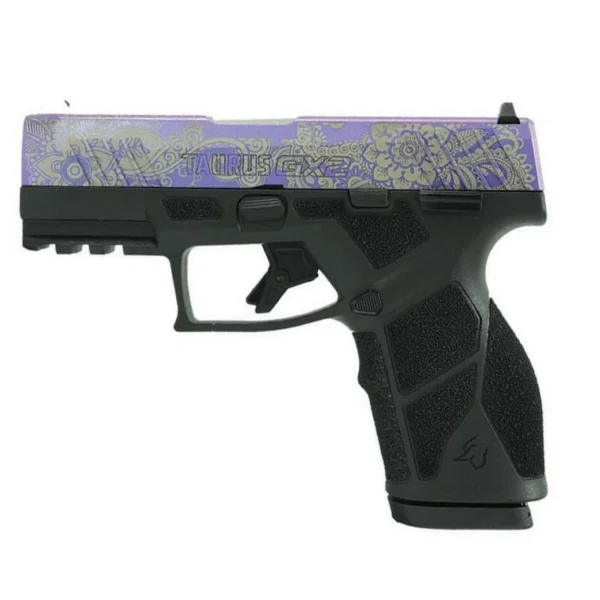 Taurus International Inc. Taurus GX2 "Purple Paisley" Handgun 9mm Luger 13rd Magazines (2) 3.38" Barrel Black Frame/Custom