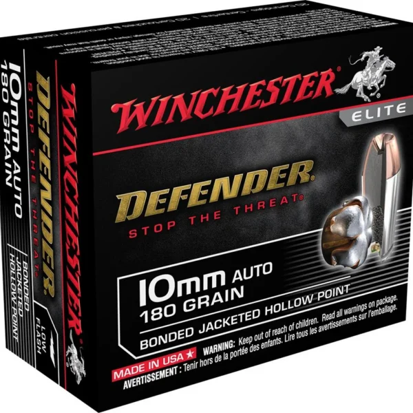 Winchester Ammunition Winchester Defender Handgun Ammunition 10mm Auto 180 gr. 1240 fps 20/ct