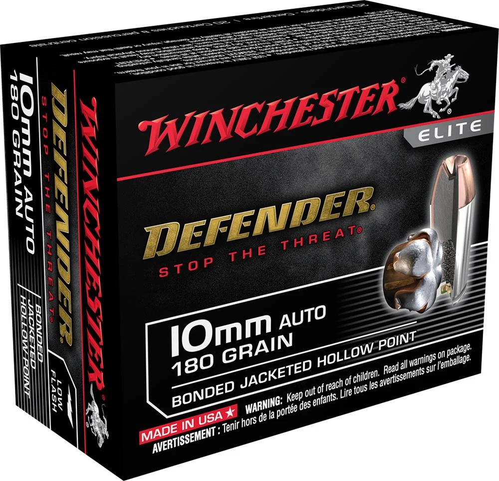 defender-10mm-auto-handgun-ammo-primary Winchester Ammunition Winchester Defender Handgun Ammunition 10mm Auto 180 gr. 1240 fps 20/ct