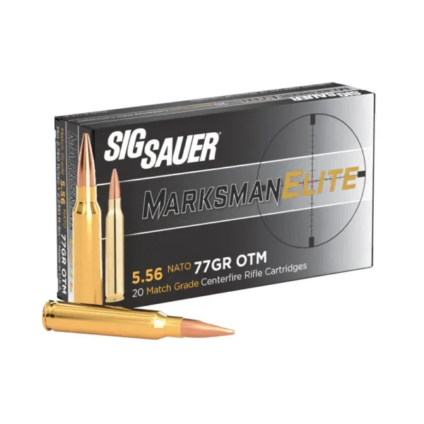 Sig Sauer Elite Match Rifle Ammunition 5.56X45 NATO 77gr OTM 20/ct