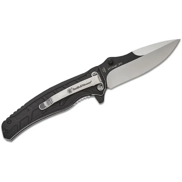 Battenfeld Knives Smith & Wesson Extreme Ops Folding Knife 3" Drop Point Blade Two Tone Black Silver