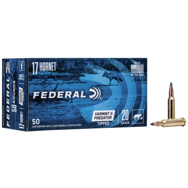 Federal Cartridge Co. Federal American Eagle Varmint & Predator Rifle Ammunition .17 Hornet 20 gr V-tip 3610 fps