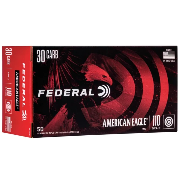 Federal Cartridge Co. Federal American Eagle Rifle Ammunition .30 Carbine 110 gr FMJ 1990 fps - 50/ct