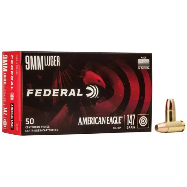 Federal FED AM EAGLE 9MM 147GR FMJ 50/1000