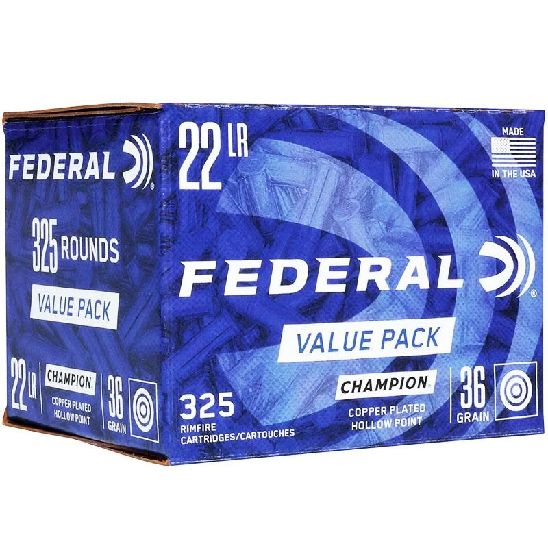 federal-champion-22lr-rimfire-ammo-value-pack-primary Federal Cartridge Co. Federal Champion Rimfire Value Pack Ammunition .22LR 36gr CPHP 1260 fps 325/ct