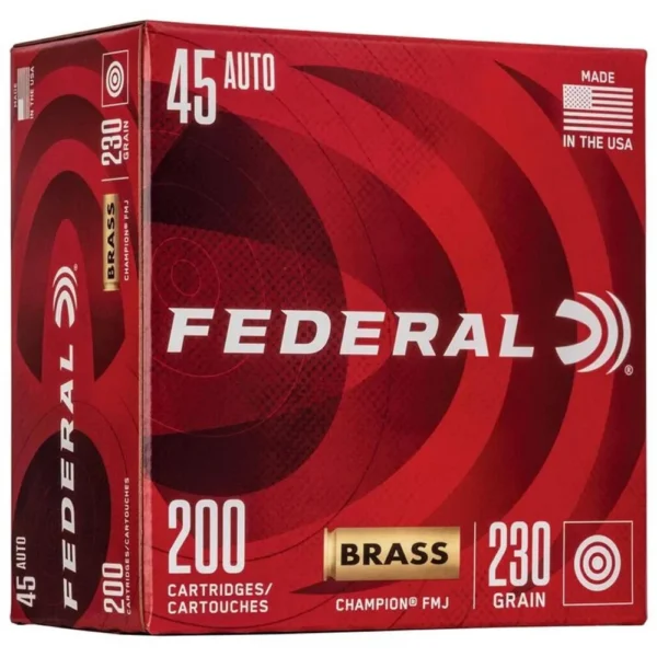 Federal Cartridge Co. Federal Champion Training Handgun Ammunition .45 ACP 230 gr FMJ 890 fps 200/ct