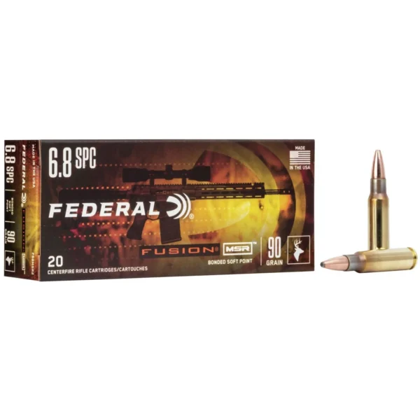 Federal Cartridge Co. Federal Fusion MSR 6.8mm SPC 90 gr BTSP 2850 fps 20/ct