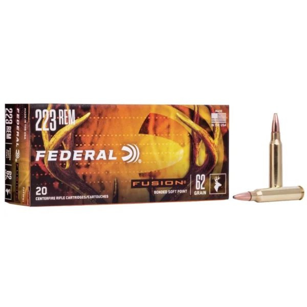 Federal Cartridge Co. Federal Fusion Rifle Ammunition .223 Rem 62 gr BTSP 3000 fps 20/ct
