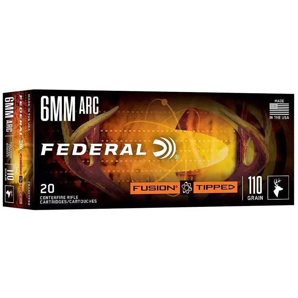 federal-fusion-tipped-6mm-arc-ammo-primary Federal Cartridge Co. Federal Fusion Tipped Rifle Ammunition 6mm ARC 110gr PT 2600fps 20/ct