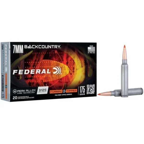 Federal Cartridge Co. Federal Fusion Tipped Rifle Ammunition 7mm Backcountry 175gr PT 2860 fps 3125 fps 20/ct