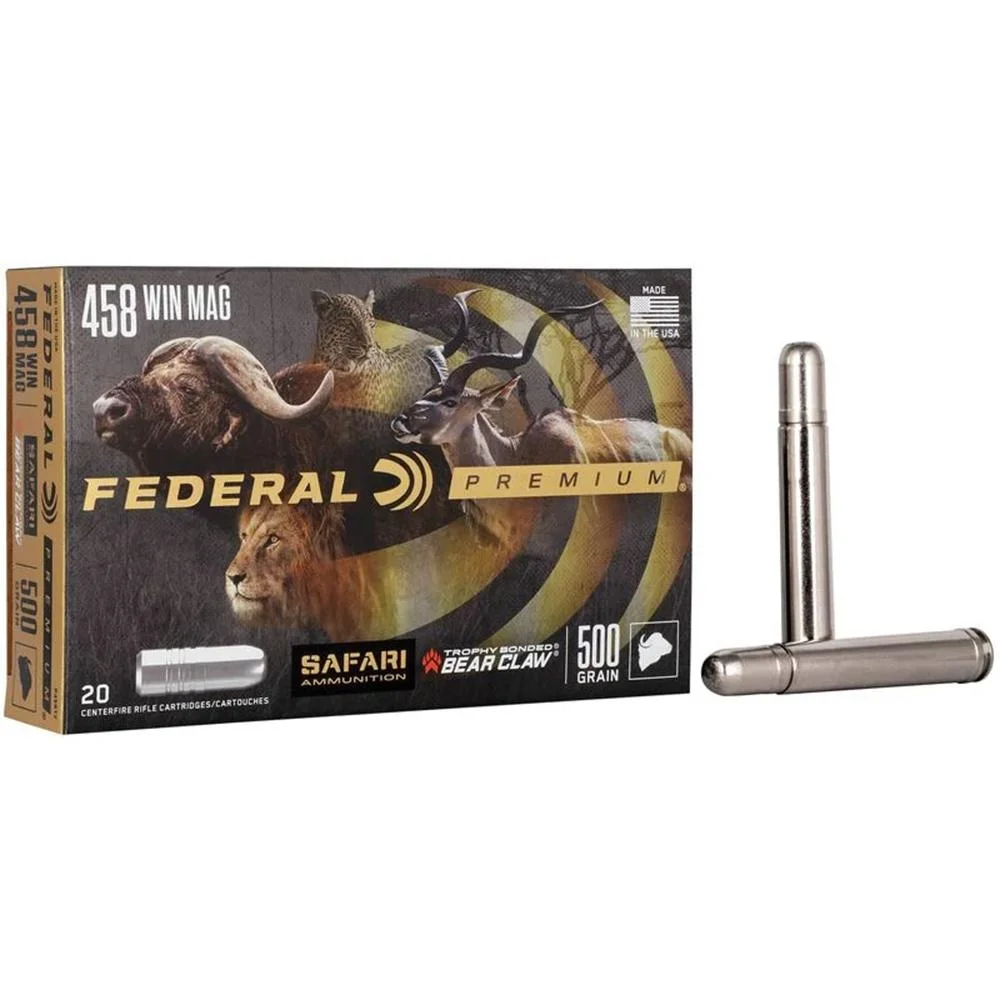 federal-premium-cape-shok-458-win-mag-ammo-primary Federal Cartridge Co. Federal Premium Cape-Shok Rifle Ammunition .458 Win Mag 500 gr TBBC 2090 fps - 20/ct