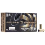 Federal Cartridge Co. Federal Premium Gold Medal Handgun Ammunition .38 Spl 148gr LWC 690 fps 50/ct
