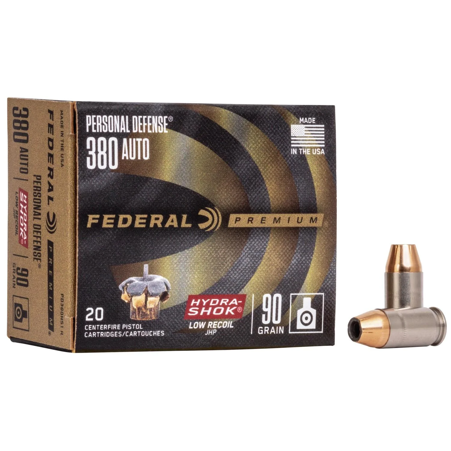 federal-premium-personal-defense-380-acp-90-gr-jhp-primary Federal Cartridge Co. Federal Premuim Personal Defense Handgun Ammunition .380 ACP 90 gr JHP 1000 fps 20/ct