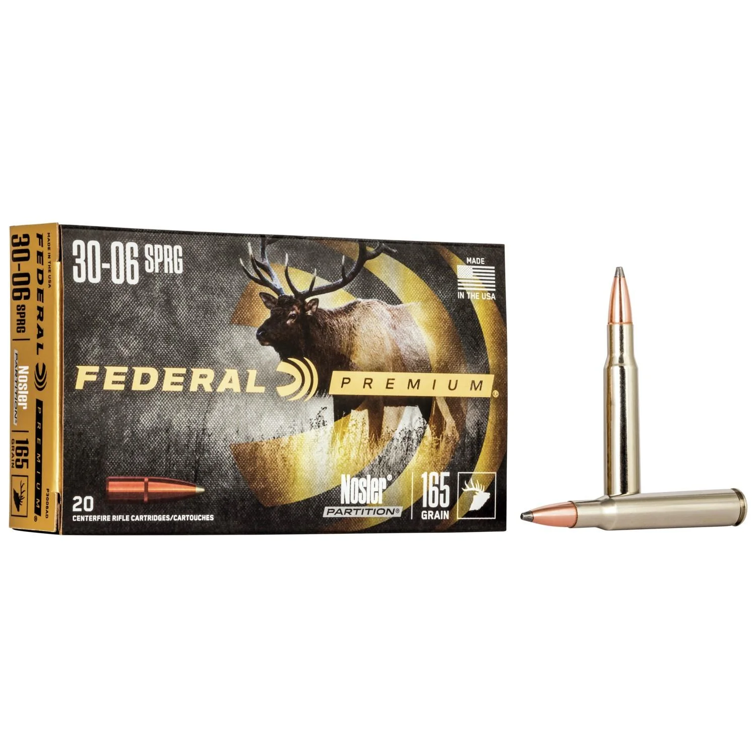 federal-premium-vital-shok-30-06-sprg-165-gr-pt-ammunition-primary Federal Cartridge Co. Federal Premium Vital-Shok Rifle Ammunition .30-06 Sprg 165 gr PT 2830 fps - 20/ct