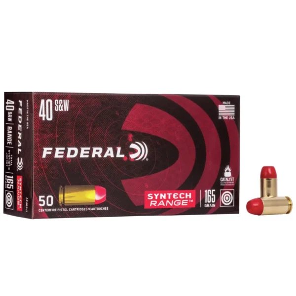 Federal Cartridge Co. Federal American Eagle Syntech Handgun Ammunition .40 S&W 165 gr TSJ 1060 fps 50/ct