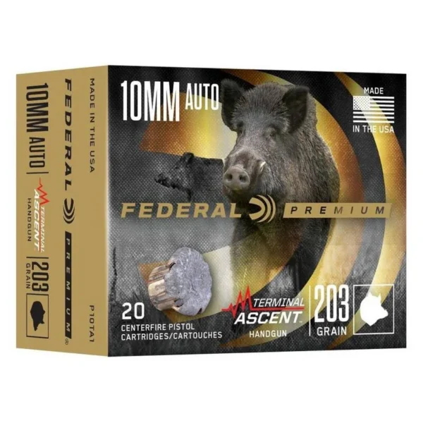 Federal Cartridge Co. Federal Terminal Ascent Handgun 10mm Auto 203gr JHP 1130fps 20/ct