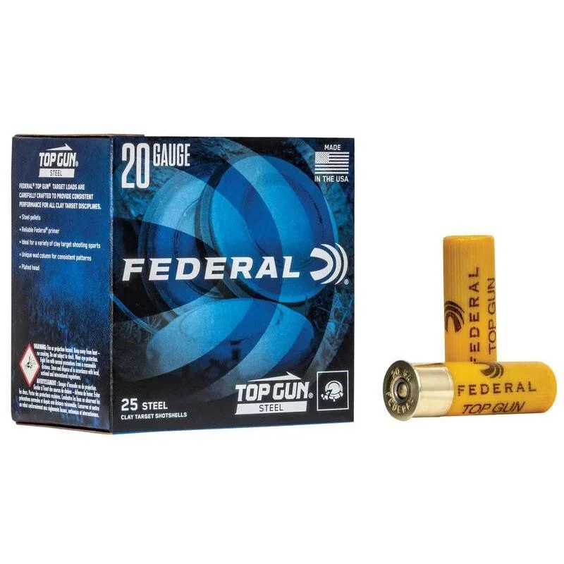 federal-top-gun-steel-20ga-shotshells-primary Federal Cartridge Co. Federal Top Gun Steel Shotshells 20ga 2-3/4" 7/8oz #7 1214 fps 25/ct