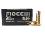Fiocchi Ammunition 9mm 115 Grain Jacketed Hollow Point Projectile 50 Round Box - alternate view 2