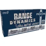 Fiocchi 9mm Luger Subsonic Ammo 9APE Shooting Dynamics 158 Grain FMJ Bullets (Box of 50 Round)