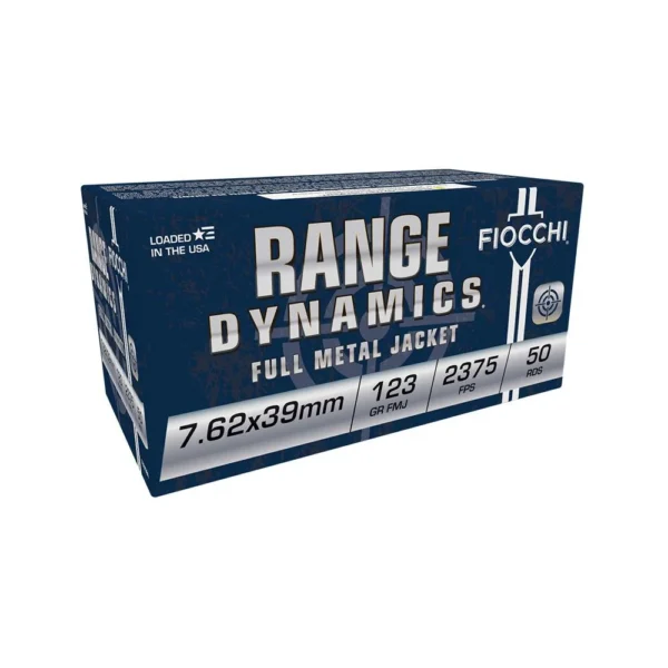 Fiocchi Ammunition Fiocchi Range Dynamics Centerfire Rifle Ammunition 7.62x39mm 123 gr FMJ 2375 fps 50/ct