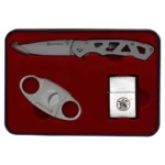 Battenfeld Knives Smith & Wesson Folding Knife Cigar Cutter and Lighter Combo 3" Drop Point Blade Silver - alternate view 6
