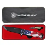 Battenfeld Knives Smith & Wesson Americas Heroes Folder Pocket Knife Combo 3-1/2" Clip Point Blade with Bullet Knife