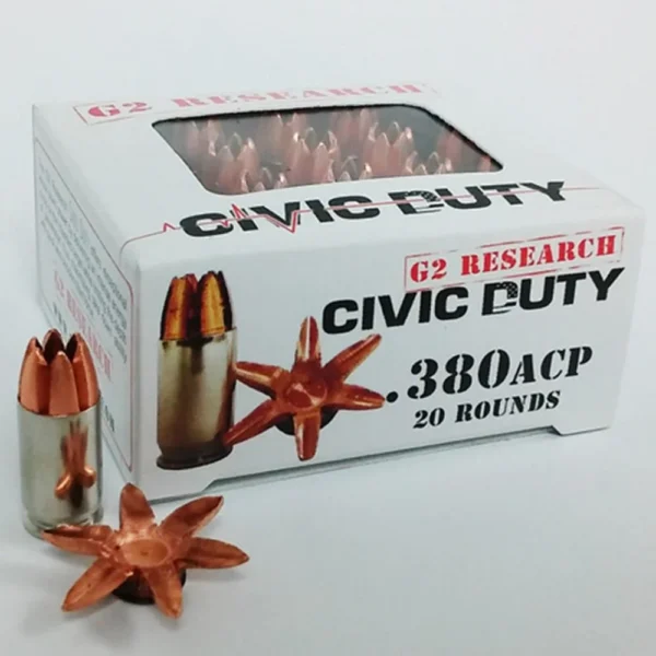 G2 Research Inc. G2 Research Civic Duty Handgun Ammo .380 ACP 64 gr Solid 1130 fps 20/ct