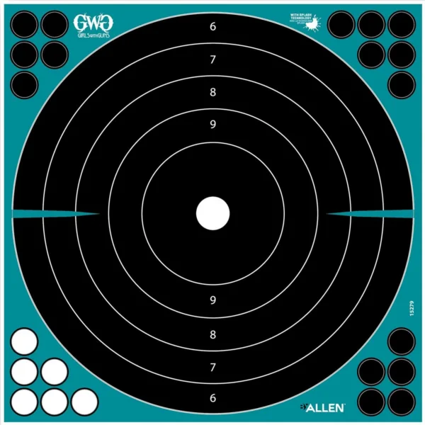 The Allen Company Inc. Allen Girls with Guns Splash Adhesive Bullseye 12" - 5/ct
