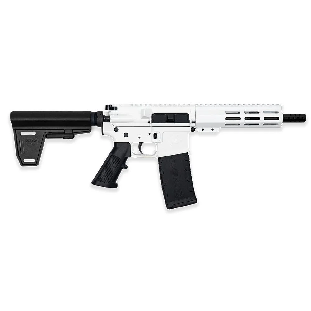 glfa-223-wylde-braced-pistol-primary 10 Ring GLFA 223 Wylde Braced Pistol .223 Wylde 30rd Magazine 7.5" Nitride Barrel White Finish