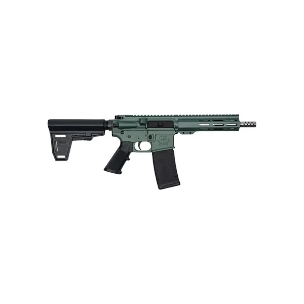 10 Ring GLFA 223 Wylde Braced Pistol .223 Wylde 30rd Magazine 7.5" Stainless Steel Charcoal Green Finish
