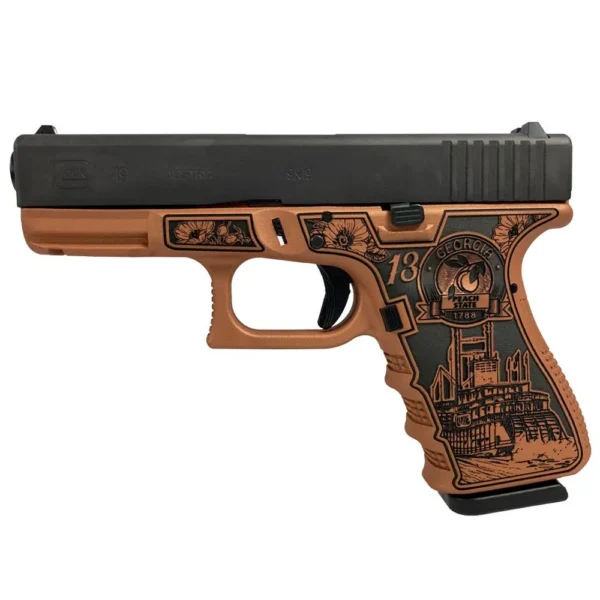 Glock Inc. Glock 19 Gen 3 Custom "Georgia Clay" Handgun 9mm Luger 15rd Magazines (2) 4.02" Barrel Austria Made