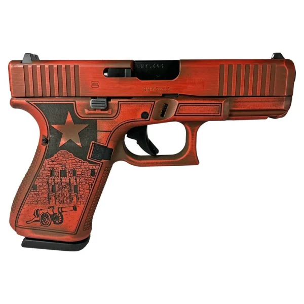 Glock Inc. Glock 19 Gen 5 Custom "Texas Orange" Handgun 9mm Luger 15rd Magazines (3) 4.02" Barrel Austria