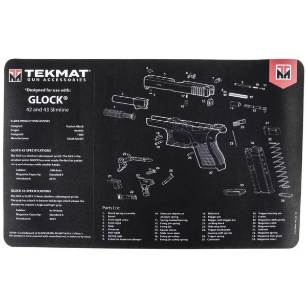 TEKMAT PISTOL MAT FOR GLK 42/43 BLK
