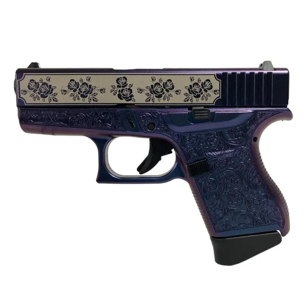 Glock Inc. Glock 43 Custom "Glock & Roses" in Mongoose Purple Subcompact Handgun 9mm Luger 6rd Magazines (2) 3.41" Barrel USA
