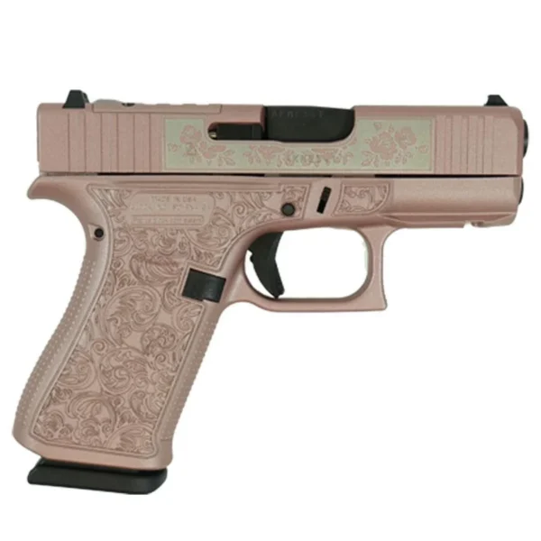 Glock Inc. Glock 43X "Glock & Roses" Pink Optic Cut Handgun 9mm Luger 10rd Magazines(2) 3.4" Barrel Accessory Rail USA Made