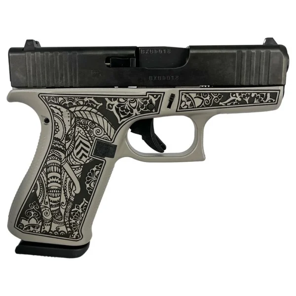 Glock Inc. Glock 43x Custom "Gray Steel Elephant Engraved" Subcompact Handgun 9mm Luger 10/rd Magazines (2) 3.41" Barrel