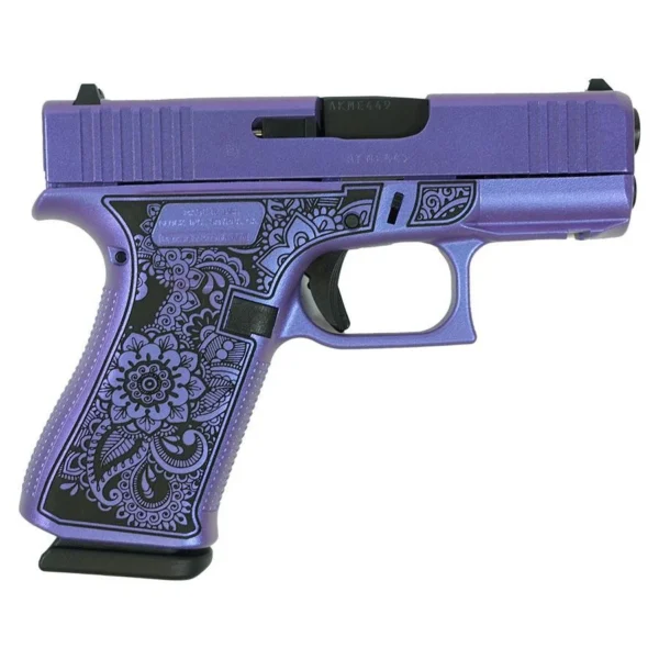 Glock Inc. Glock 43X "Mandala" Purple Pearl Handgun 9mm Luger 10rd Magazines(2) 3.4" Barrel Accessory Rail USA Made