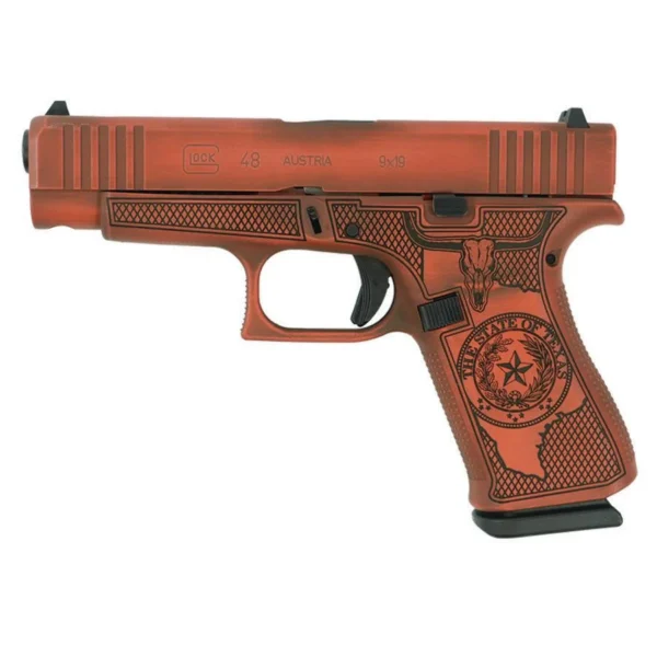 Glock Inc. Glock 48 Custom "Texas Orange" Handgun 9mm Luger 10rd Magazines (2) 4.17" Barrel Austria