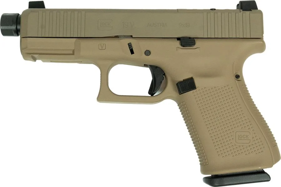 Glock Inc. Glock V-Series Model 19 FDE Cerakote Handgun 9mm Luger 15rd Magazines (3) 4.6" Threaded Barrel USA Made