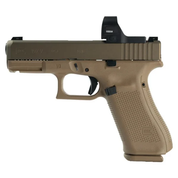 Glock Inc. Glock V-Series Model 19 Handgun 9mm Luger 15rd Magazines (3) 4.02" Barrel FDE Viridian RFX35 Green Dot US Made