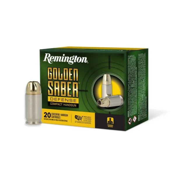 Remington Arms Co. Inc. Remington Golden Saber Defense Compact Ammunition .380 Auto 102gr BJHP 815 fps 20/ct