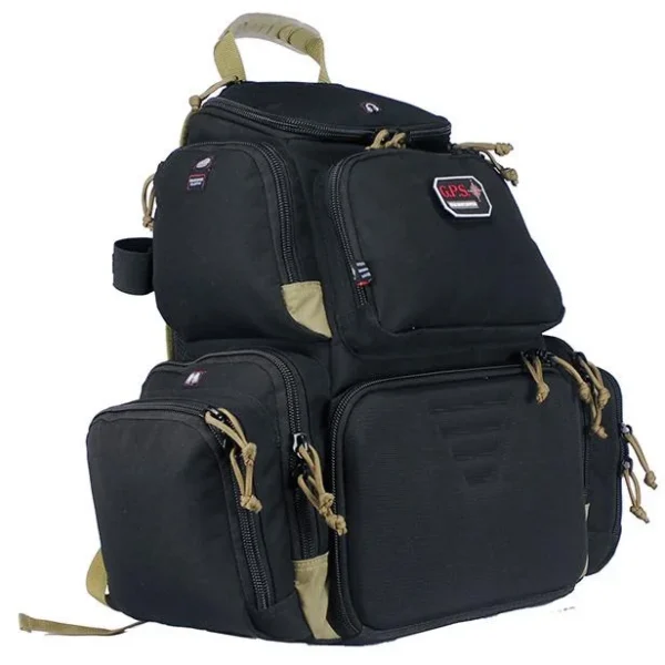 G-Outdoors Inc. G-Outdoors Handgunner Backpack with 4 Handgun Cradle-Black/Tan