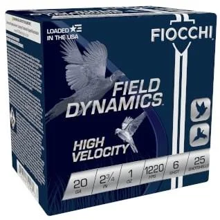 Fiocchi Ammunition FIOCCHI HV LD 20GA 2.75" #6 25/250